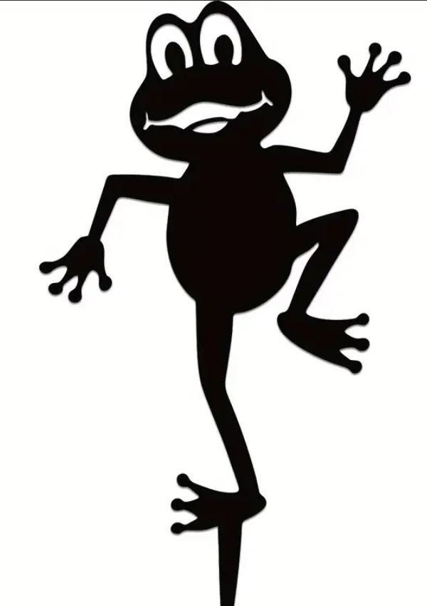 Statuette: Frosch Gartenstecker (Metall) 30 cm – Nuovo e nell'imballaggio originale da Langenbruck venduto da Gumsi