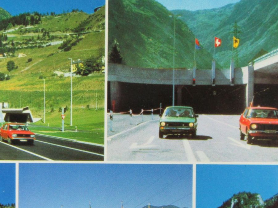 Ansichtskarten: GOTTHARD ROUTE STRASSENTUNNEL ~17km SEIT 1980 URI AK – Gebraucht aus Ettingen von Hausi4711 1