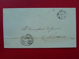 1852: Brief von BELLINZONA mit Porto-Freiheits-Stempel !