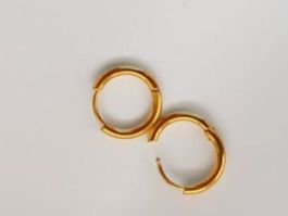 2 Creolen Ohrring Edelstahl Goldig 0,7g