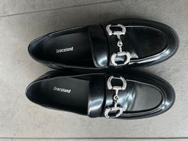 Loafer Graceland schwarz mit Strasssteinen gebraucht