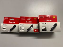 Druckerpatronen Canon Pixma 551 GY, GY XL und BK neu OVP