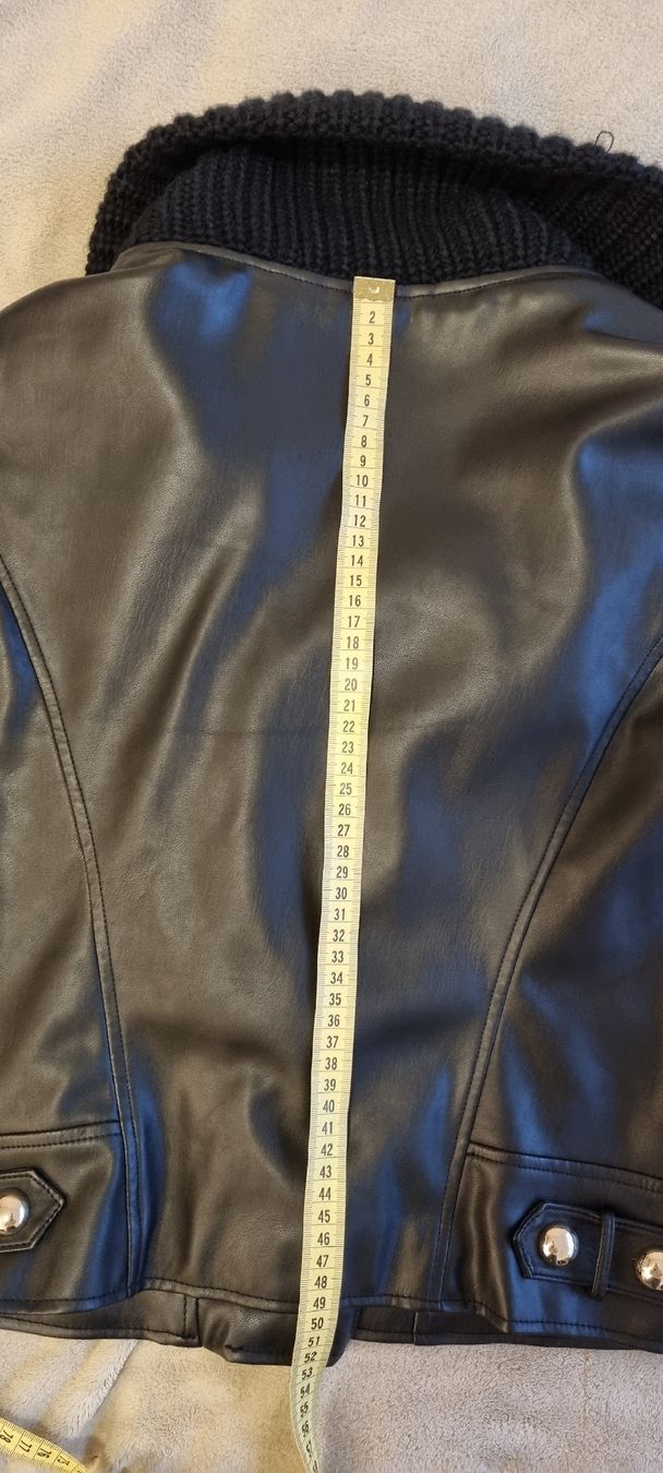 Guess Jacken: Guess Lederjacke Gr. M mit Strickkragen schwarz – Gebraucht aus St Gallen von vir_5kgt 3
