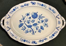 Schale mit Griffen Porzellan Langenthal Dekoration blau TOP