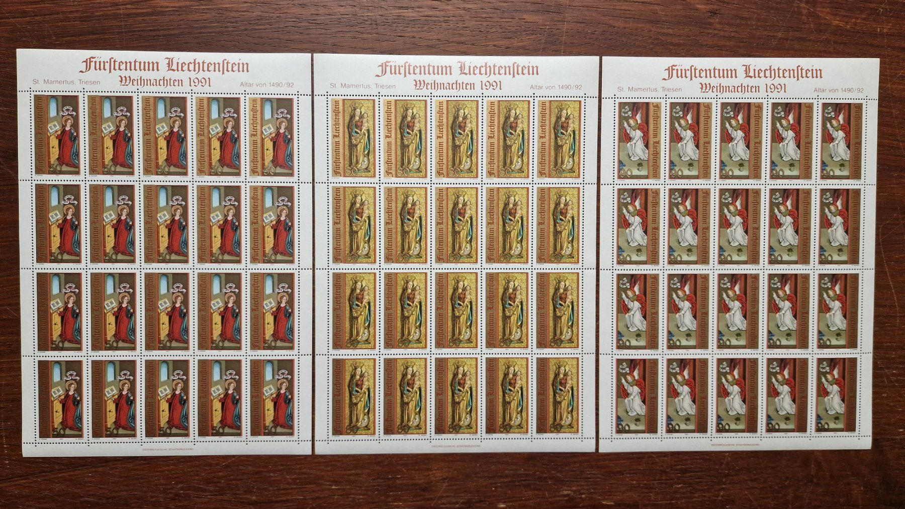 Tutti i francobolli: FL 1991 Serie Bogen "Weihnachten" postfrisch – Nuovo (secondo la descrizione) da Aesch LU venduto da briefmarken.uray