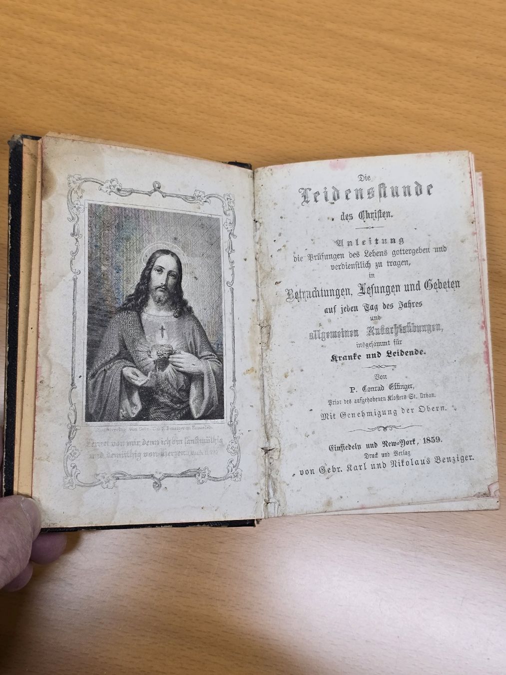 Bücher: Antikes Gebetbuch "Leidensstunde des Christen", 1859! – Gebraucht aus Oberwil-Lieli von Filu55