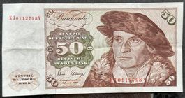 Seltene 50 Deutsche Mark Banknote, Jahrgang 1960