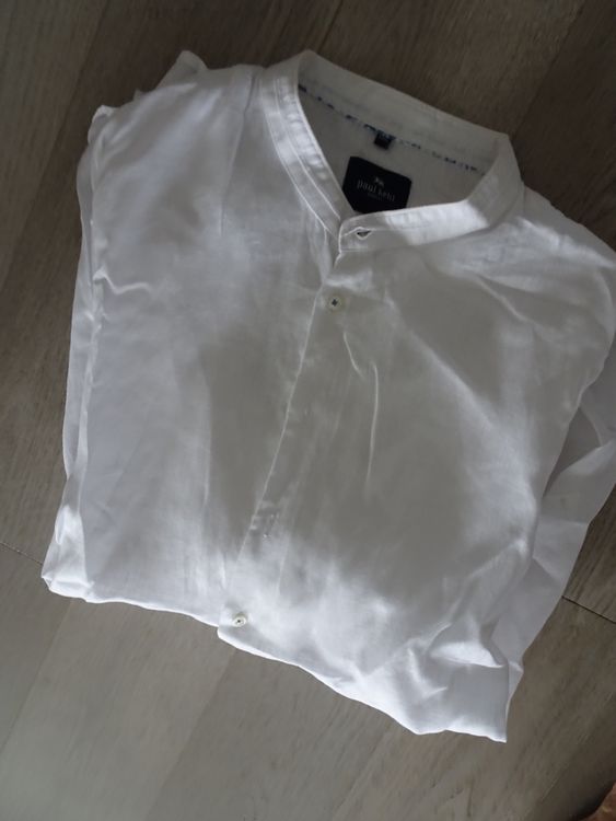 Leif Nelson Herren Leinenhemd – Slim Fit, Stehkragen, Lang-/kurzarm Durch Knöpfe, 30 % Leinen & 70 % Baumwolle