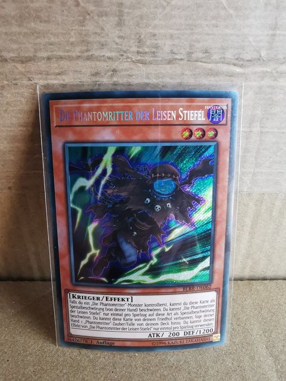 Yu-Gi-Oh! Karte: Die Phantomritter Der Leisen Stiefel – Rare, Deutsch, 1. Auflage, In Toploader