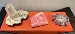 Bergkristall, Rhodochrosit, Amethyst-Sonne ✨Konvolut