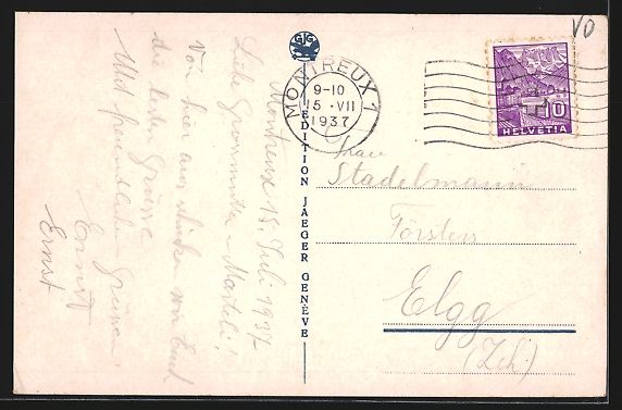 Cartoline postali: Territet-Montreux-Clarens, Panorama mit  – Usato da Berlin venduto da bartko-reher 1