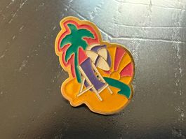 Vintage Emaille Pin/Anstecker BB Bank Belp, Sommer Motiv