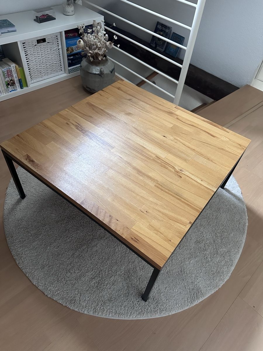 Tische: Couchtisch Holzplatte Metallgestell quadratisch – Gebraucht aus Brugg AG von sar_66q2 1