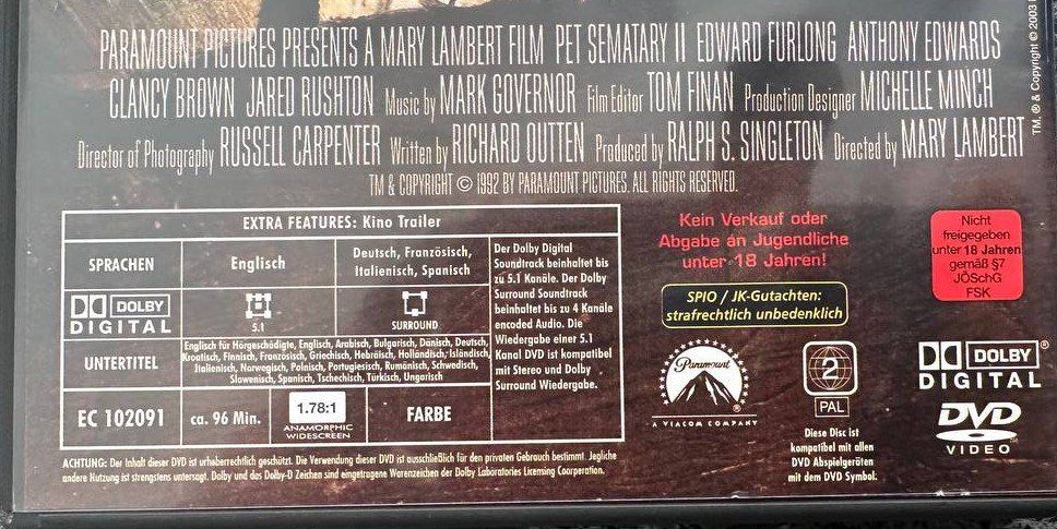 Tutti i DVDs: Stephen Kings "Friedhof der Kuscheltiere" 1+2 DVD – Usato da Beringen venduto da Mantafisch1 4