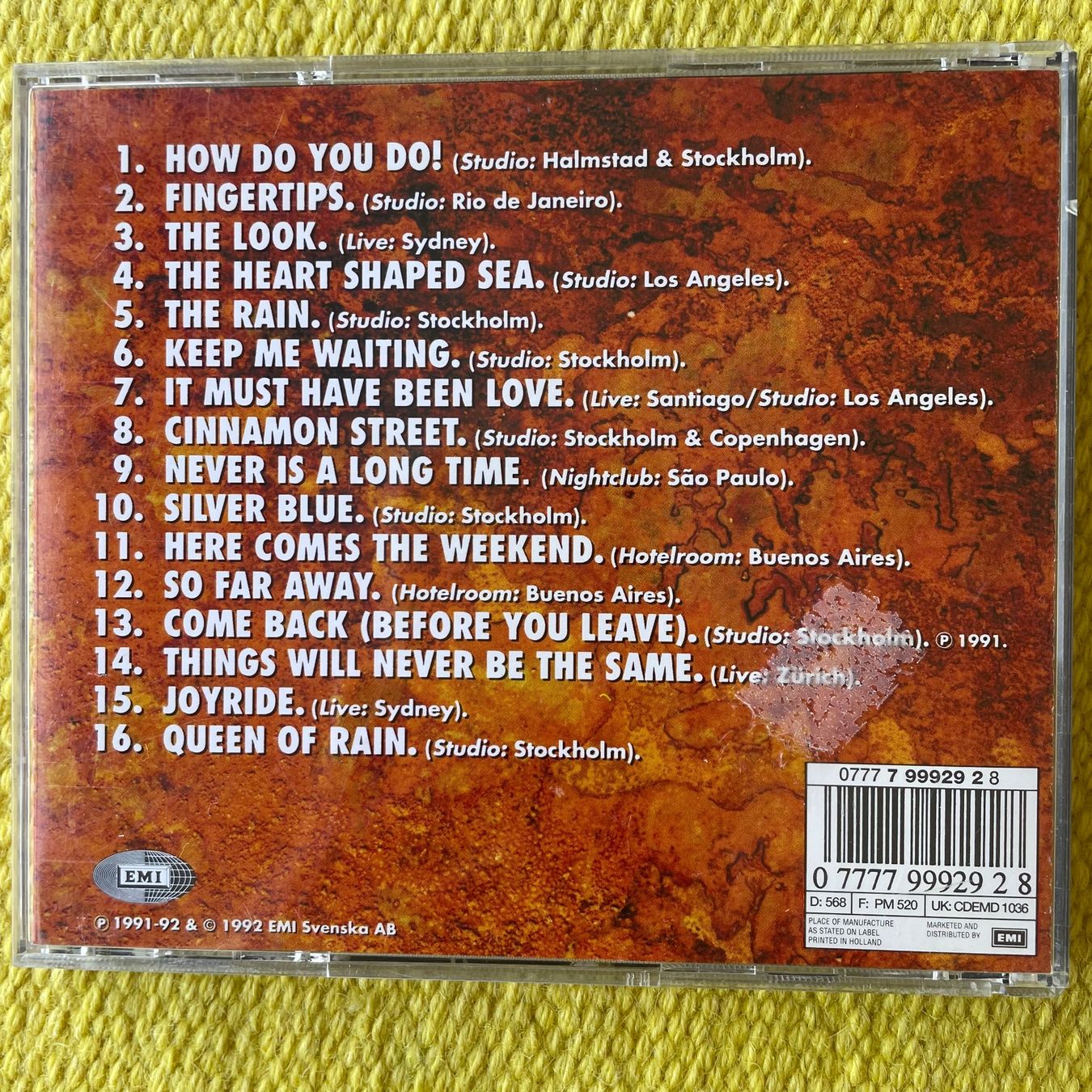 CD: ROXETTE-TOURISM – Usato da Rorschacherberg venduto da CD-Roli 1