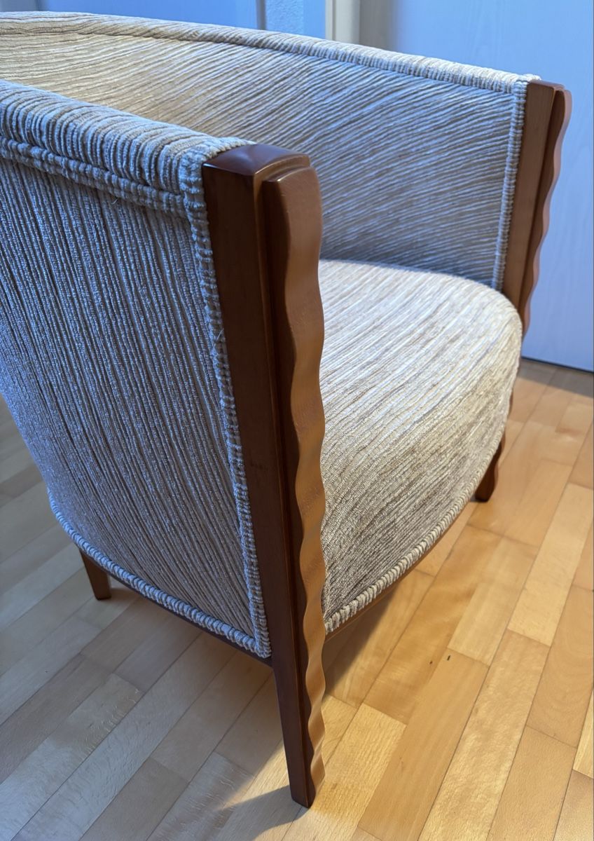 Poltrone: Fauteuil club bois tissu – Usato da Chénens venduto da elomedc 1
