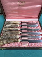 Steakmesser 6er Set Hirschhorn Griff Rostfrei