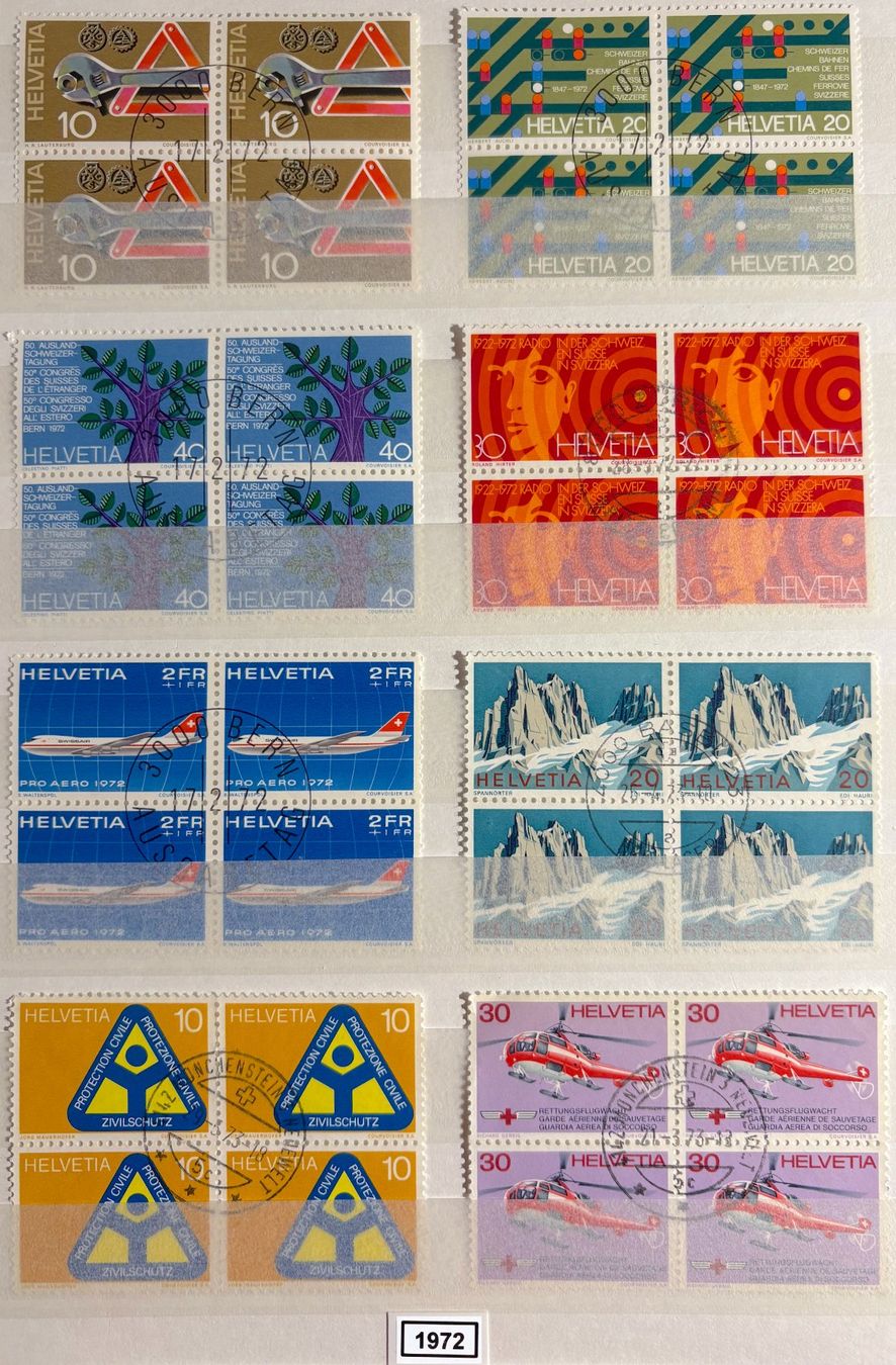Tutti i francobolli: Timbres suisses 1972 Par 4 – Usato da Lausanne venduto da Cabessa