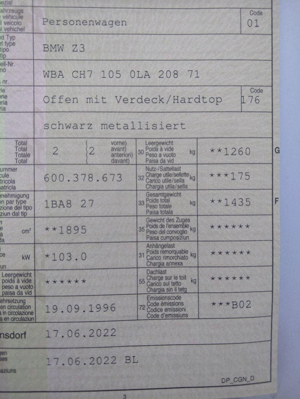 BMW Autos: Gepflegter schöner BMW Z3 – D'occasion à Grellingen par zue_2fxh 9