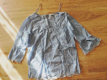 Tom Tailor Bluse Broderie Hellblau, Gr. 38