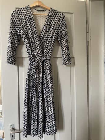 weekend maxmara wickelkleid blau muster