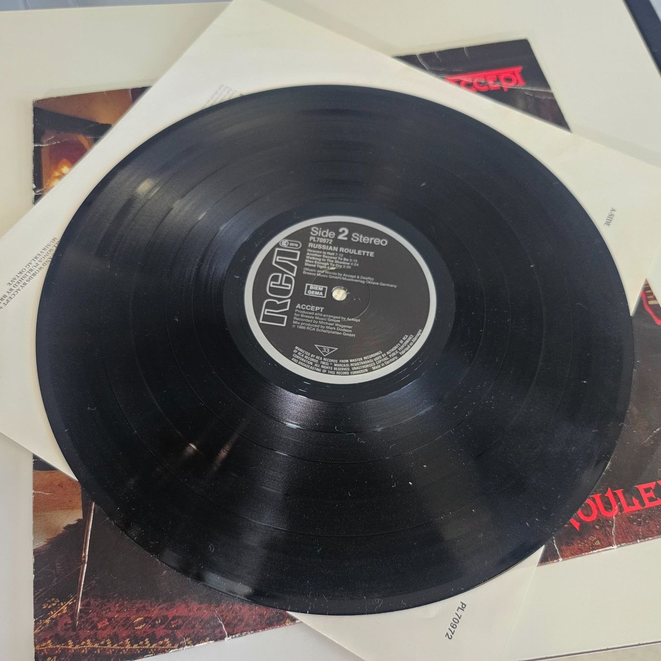 Schallplatten: LP Vinyl: Accept – Russian Roulette - 1986 – Gebraucht aus Nottwil von Wondewa-Shop 6