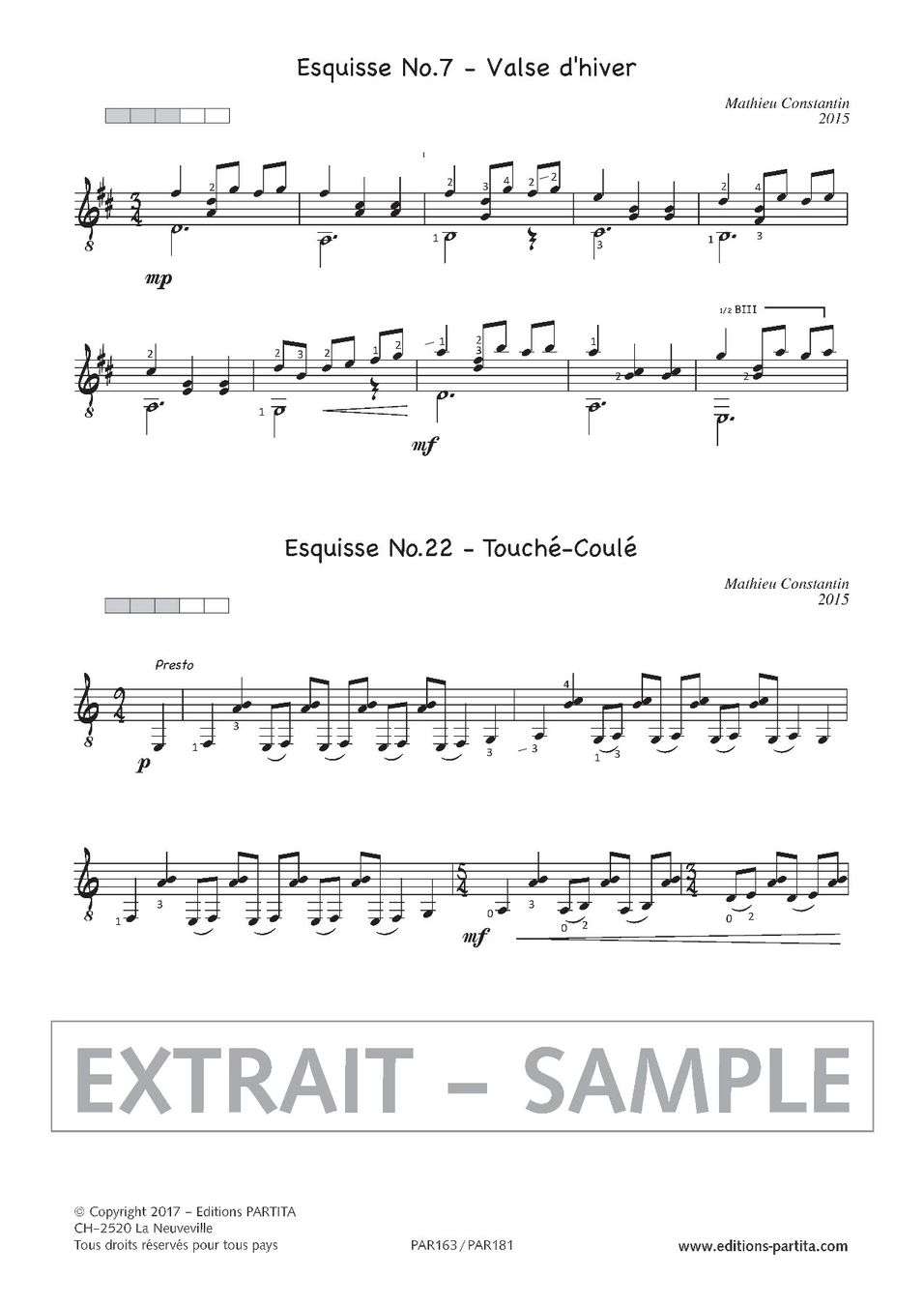 Libri: 60 ESQUISSES pour guitare - Mathieu Constantin – Nuovo e nell'imballaggio originale da St-Blaise venduto da partita-ch 4