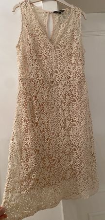 Princess Kleid Gr. 34 Beige Häkeloptik Sommerkleid Top