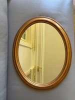 Miroir mural ovale cadre doré décoratif bon état