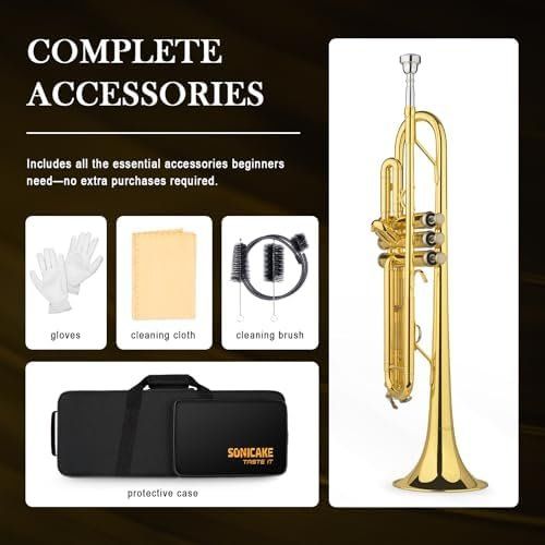 Instruments de musique: Trompetenset Anfänger Studenten Trompete Messing – Neuf avec emballage d'origine à Hundwil par Equiply 6