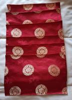Rote Tischset-Gedecksets, 6 Stk. Asiatisches-Muster,defekt!