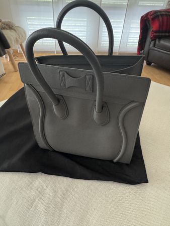 Tasche Celine Mini stahlblau Leder, NEU