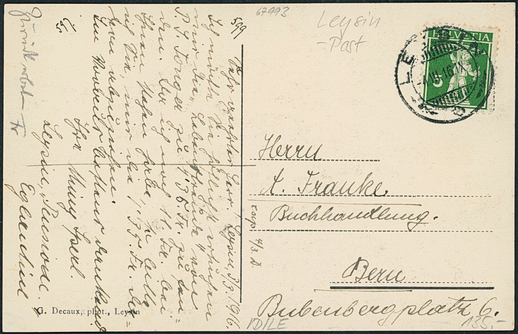 Cartoline postali: VD Leysin - Post - Militär - Internierung – Usato da Schindellegi venduto da stationary 1