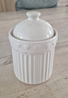 Keramik Dose mit Deckel weiss Durchmesser 10cm Höhe ca. 17cm
