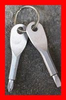 Schlüsselanhänger Schraubenzieher SILBER Kreuz Werkzeug