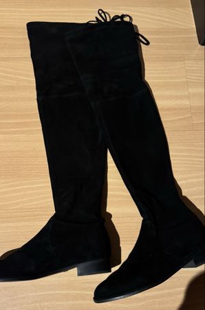 Stuart Weitzman Overknee-Stiefel, Grösse 38, Farbe Schwarz