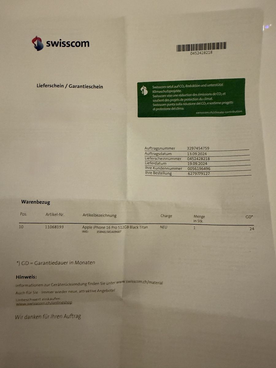 Apple Telefoni cellulari / Smartphones: iPhone 16 pro 512 GB black – Usato da Grenchen venduto da andrew85 9