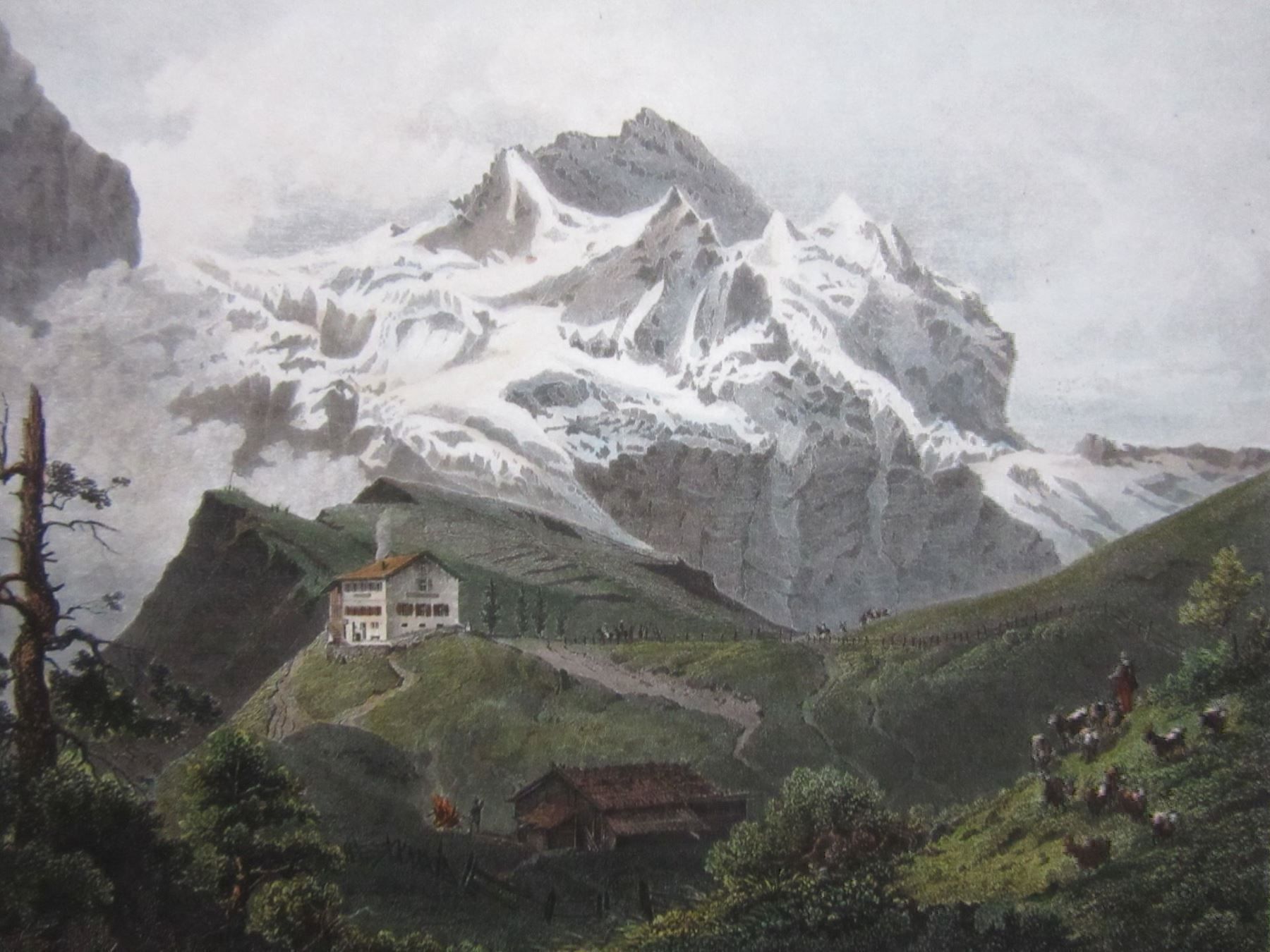 Gravures: DIE WENGERN SCHEIDECK STAHLSTICH KOLORIERT – D'occasion à Gersau par grafik-kunst