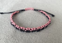 Pink-schwarzes Sommer-Freundschaftsarmband, verstellbar