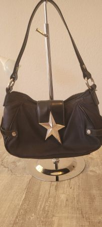 Thierry Mugler sac toile noire  et métal argent vintage