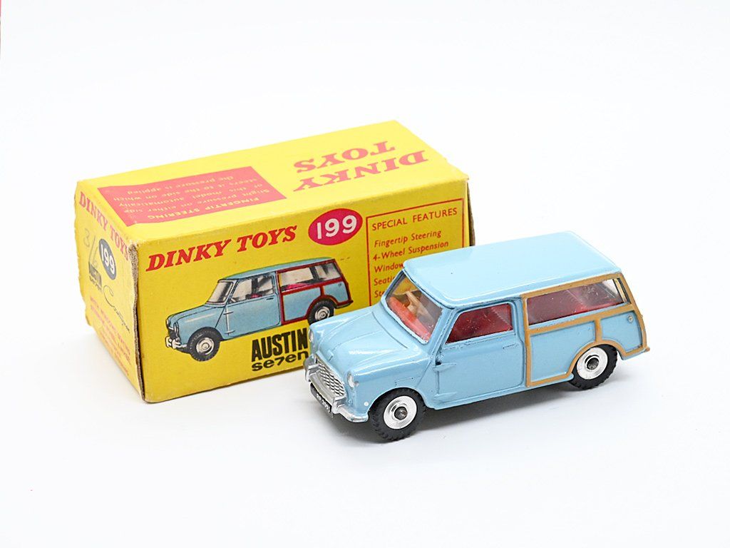Dinky Toys Modellini d'auto: DINKY TOYS No. 199 AUSTIN MINI "SE7EN" ORIGINALBOX – Usato da Zufikon venduto da MatchboxCorner