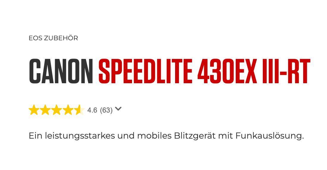 Canon Blitze: CANON Speedlite 430EX III-RT Blitz MK 3 Blitzgerät Flash – Gebraucht aus Emmen von 010 1