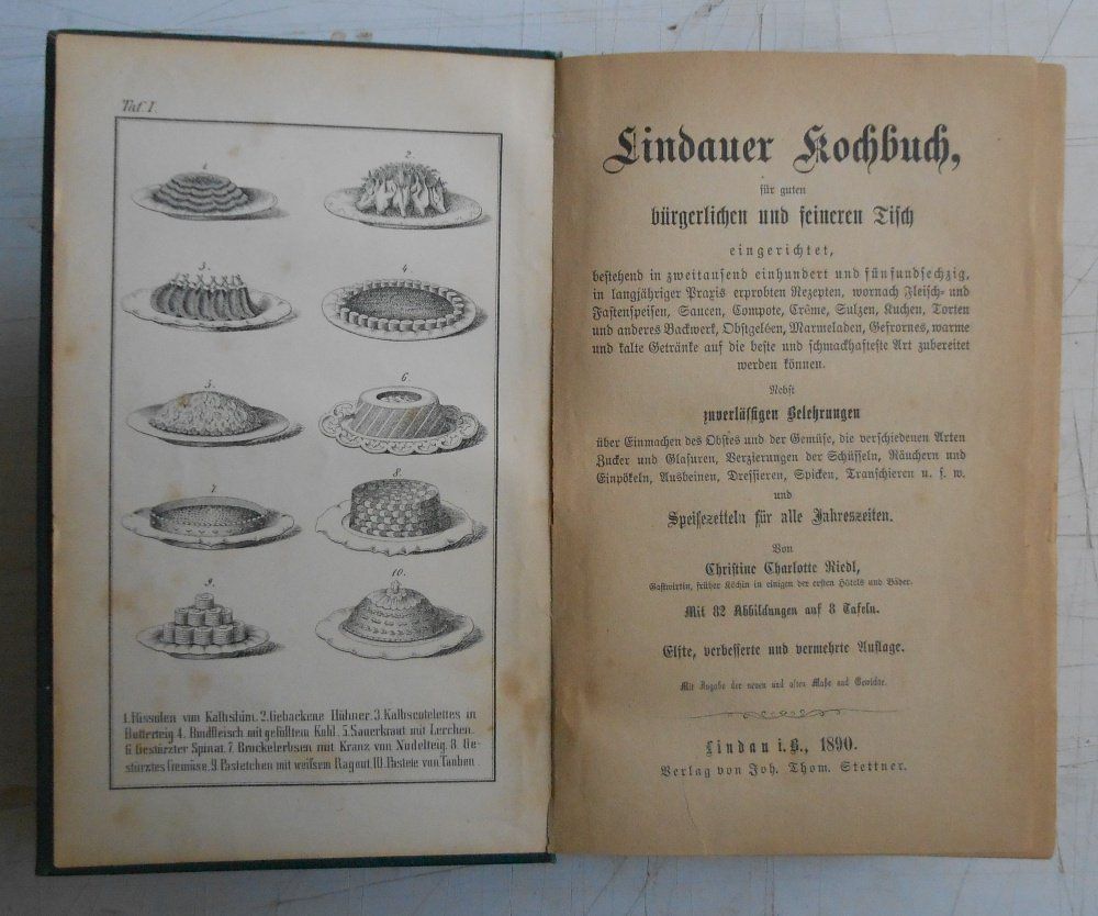 Libri: Lindauer Kochbuch. 1890. Schönes Exemplar. – Usato da Basel venduto da Domba 1