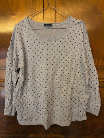 Pull en coton bleu clair à pois