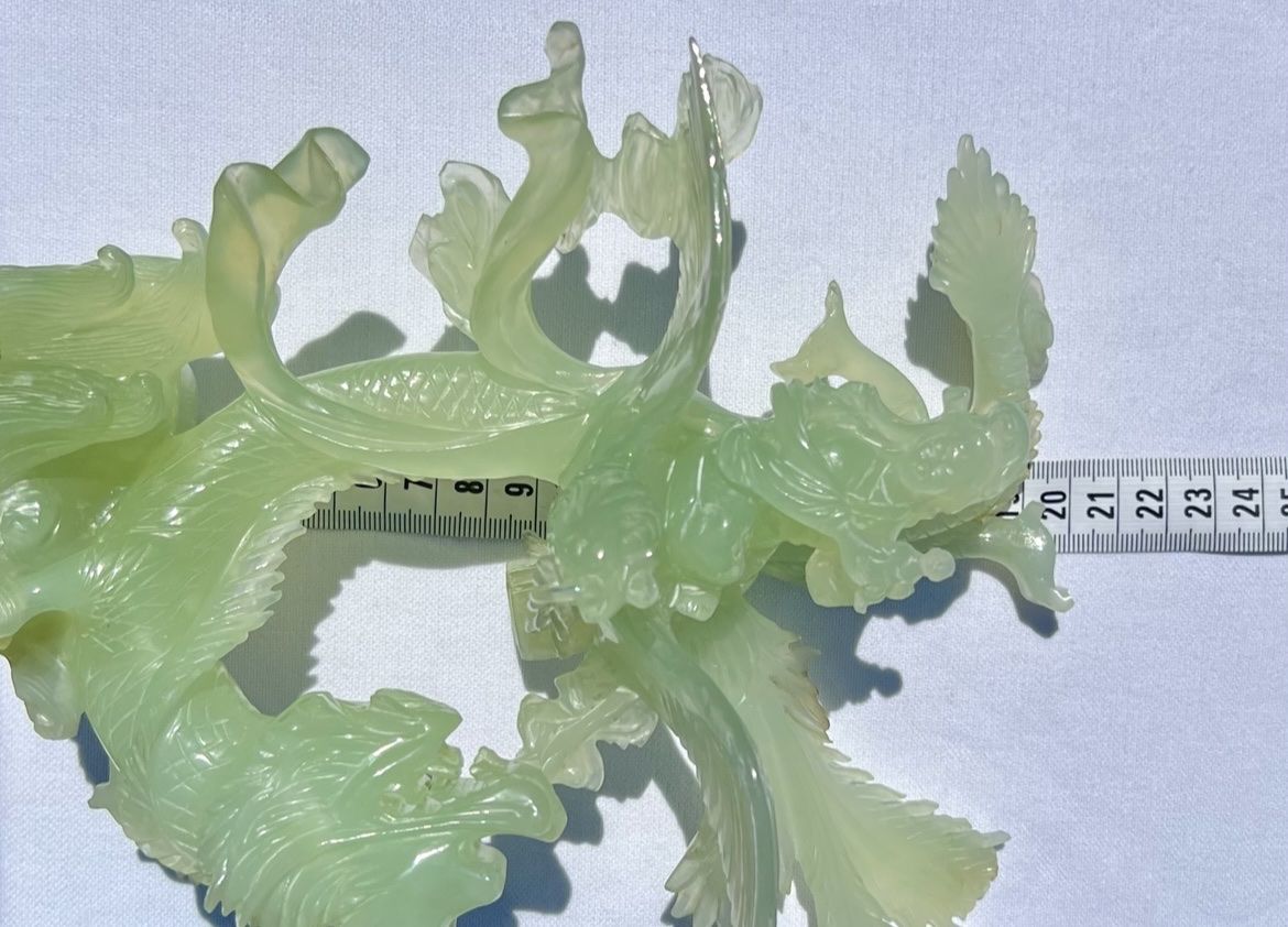 Figuren: Sculpture dragon jade sculpté main, Chine, protection – Gebraucht aus Genève von DELIRBEADS 8