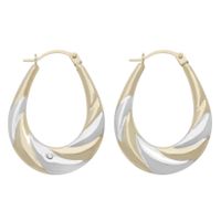 Paar Creolen Creolen bicolor 2x Diamant = 0,01ct.