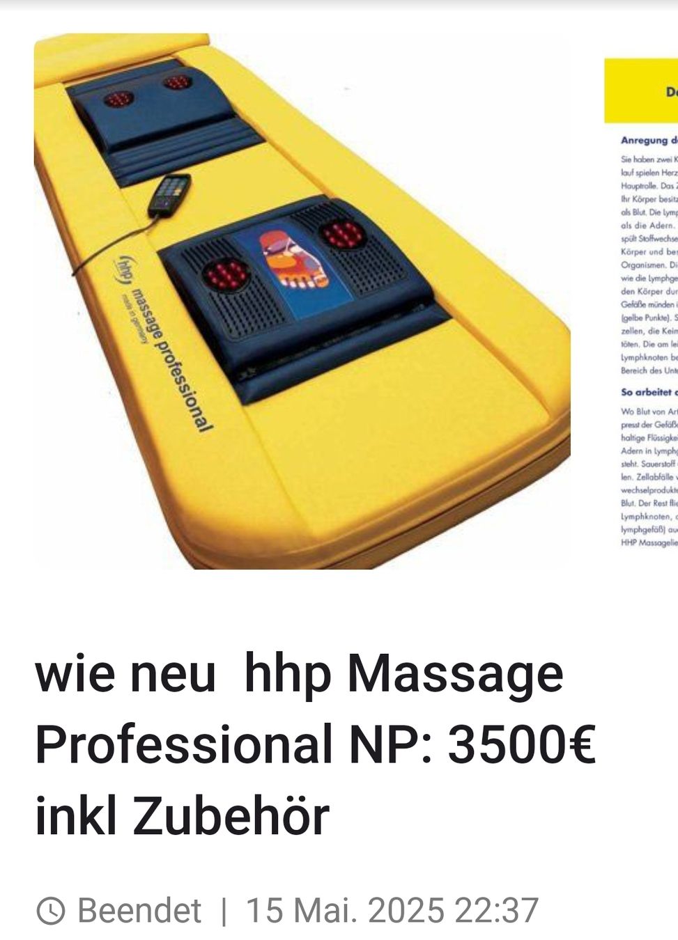 Massagegeräte: HHP elektr.Massagematte, neuwertig – Neu (gemäss Beschreibung) aus Maienfeld von Andyr44 5