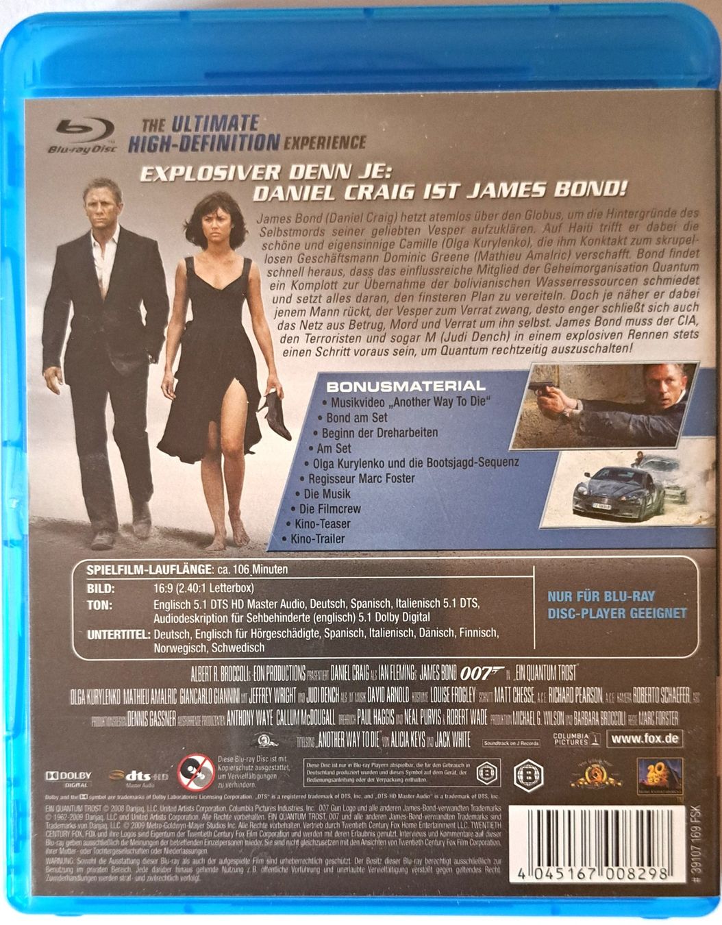 Tutti i DVDs: 007 - Ein Quantum Trost – Usato da Tenniken venduto da mik_6mxg 9