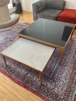 Tables basses gigogne bois et verre 