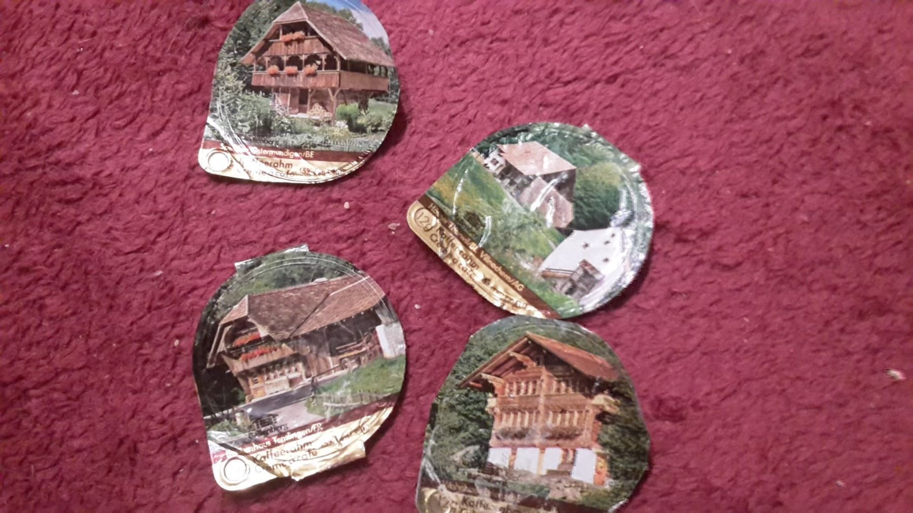 Kaffeerahmdeckel: 4 Kaffeerahmdeckeli Ballenberg – Gebraucht aus Schwarzenburg von Flamingo07